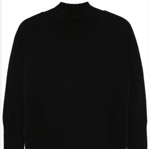 Lord and Taylor 100% Cashmere Black Mockneck Sweater